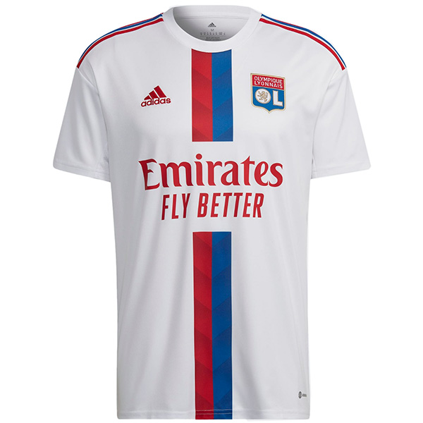 Lyon home jersey soccer uniform men's first football tops sport shirt 2022-2023